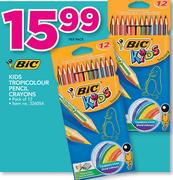 BIC 12 Pack Kids Tropicolour Pencil Crayons-Per Pack