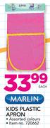 Marlin Kids Plastic Apron in Assorted Colours-Each