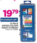 Staedtler 12 Pack Water Colour Tablet & Brush-Per Pack