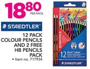 Staedtler 12 Pack Colour Pencils And 2 Free HB Pencils Pack-Per Pack
