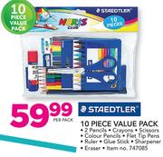 Staedtler 10 Piece Value Pack Of 2 Pencils,Crayons,Scissor,Color Pencil,Pens,Ruler,Glue Stick&Eraser