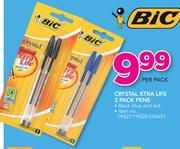 BIC Crystal Xtra Life 2 Pack Pens-Per Pack