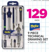 Helix 9 Piece Technical Drawing Set