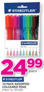 Staedtler 10 Pack Assorted Coloured Pens-Each