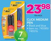 BIC 7 Pack Click Medium Pen-Per Pack