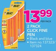 BIC 2 Pack Click Fine Pens-Per Pack