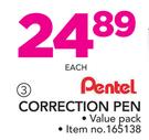 Pentel Correction Pen Value Pack-Each