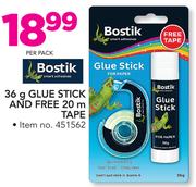Bostik 36g Glue Stick And Free 20m Tape-Per Pack