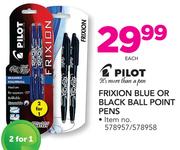 Pilot Frixion Blue Or Black Ball Point Pens-Each