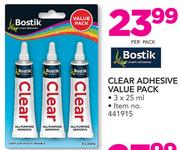Bostik Clear Adhesive Value Pack-3x25ml Per Pack