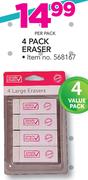 Simple Choice 4 Pack Eraser-Per Pack
