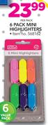 Simple Choice 6 Pack Mini Highlighters-Per Pack