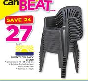 Ebony Low Back Chair-Each