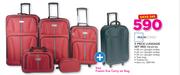 Mainstays 5 Piece Luggage Set Red  TB-20123 With Free Fusion Eva Carry On Bag