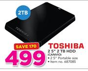 Toshiba 2.5" 2 TB HDD CANVIO