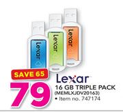 Lexar 16GB Triple Pack MEMLXJDV20163