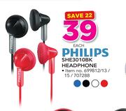 Philips Headphone SHE3010BK-Each