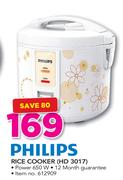 Philips 630W Rice Cooker HD 3017