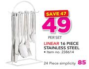 Linear 16 Piece Stainless Steel