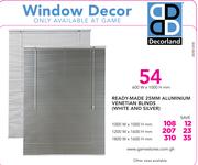 Decorland Ready-Made 25mm Aluminium Venetian Blinds White And Silver-1200X1600mm
