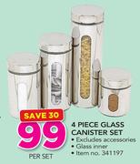 4 Piece Glass Canister Set