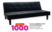 Metro Sleeper Couch Black Or Brown