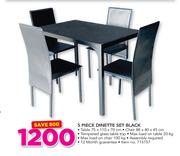 5 Piece Dinette Set Black