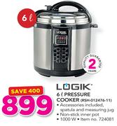 Logik 6Ltr Pressure Cooker RSH-012476-11