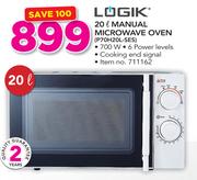 Logik 20Ltr Manual Microwave Oven P70H20L-SES