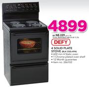 Defy 4 Solid Plate Stove BLK DSS-494