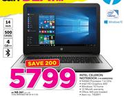 HP Intel Celeron Notebook 14-AM005NI