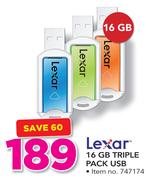 Lexar 16GB Triple Pack USB