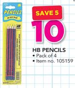 HP Pencils 4 Pack-Per Pack