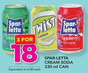 Spar-Letta Cream Soda Can-3x330ml