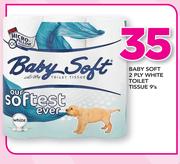 Baby Soft 2 Ply White Toilet Tissues 9's-per Pack