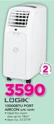 Logik 10000BTU Port Aircon LPE 10HP
