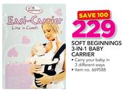 Soft Beginnings 3 In 1 Baby Carrier