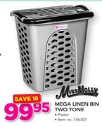 Miss Molly Mega Linen Bin Two Tone (Plastic)