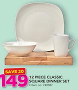 12 Piece Classic Square Dinner Set