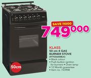 Klass 50Cm 4 Gas Burner Stove 4TTG5640BLK