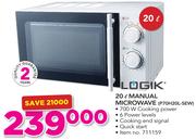 Logik 20Ltr Manual Microwave P70H20L-SEW
