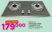 Mikachi Stainless Steel 2 Burner Gas Stove MSSD2500BB