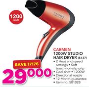 Carmen 1200W Studio Hair Dryer 5137