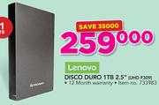 Lenovo 2.5" 1TB Disco Duro UHD F309
