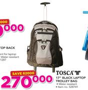 Tosca 17" Black Laptop Trolley Bag