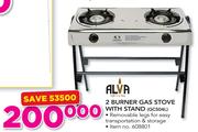 Alva 2 Burner Gas Stove With Stand GCS04L