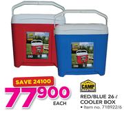 Camp Master Red/Blue 26Ltr Cooler Box-Each