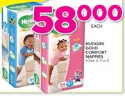 Huggies Gold Comfort Nappies Size 3,4 Or 5-Each