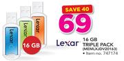 Lexar 16GB Triple Pack MEMLXJDV20163