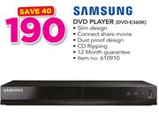 Samsung DVD Player DVD-E360K